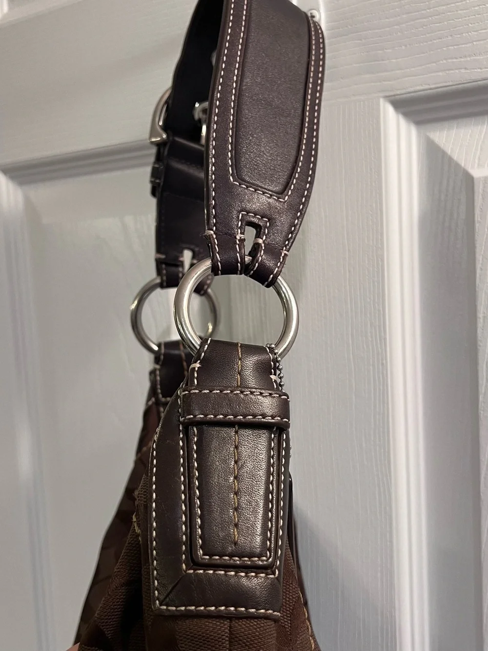 Coach Brown Signature Hobo Shoulder Bag